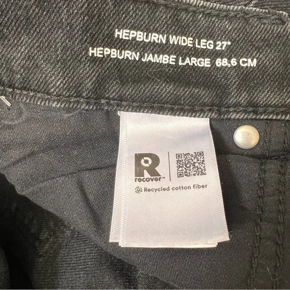 NWT DL1961 premium denim Hepburn wide leg high rise ankle jeans in Lark black 26 - Picture 15 of 17